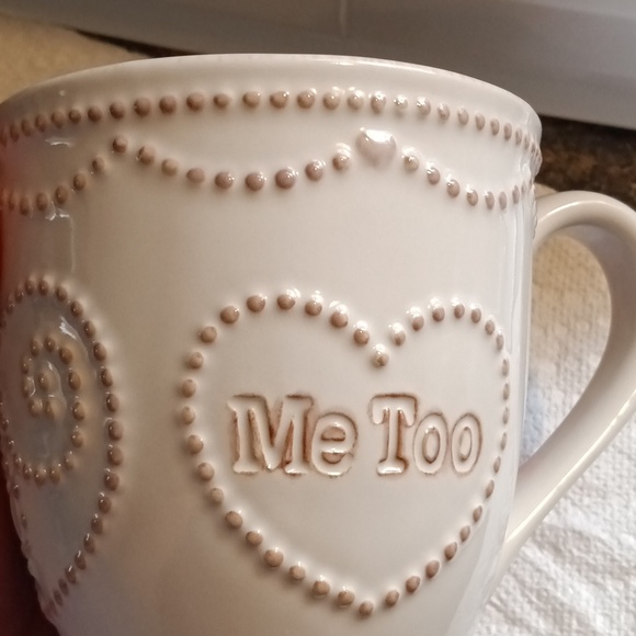 LENOX French Perle White "I Do, Me Too" Reversible Mug, Shabby Chic Coffee Mug - Picture 10 of 11